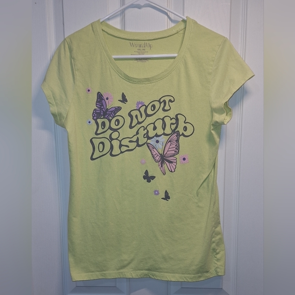 Wound Up Lime Green Butterfly Graphic Tee